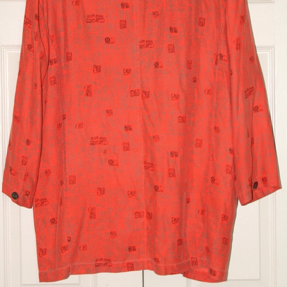 Out Of The Blue Women's Orange 100% Silk Jacket Size-L - Picture 5 of 7